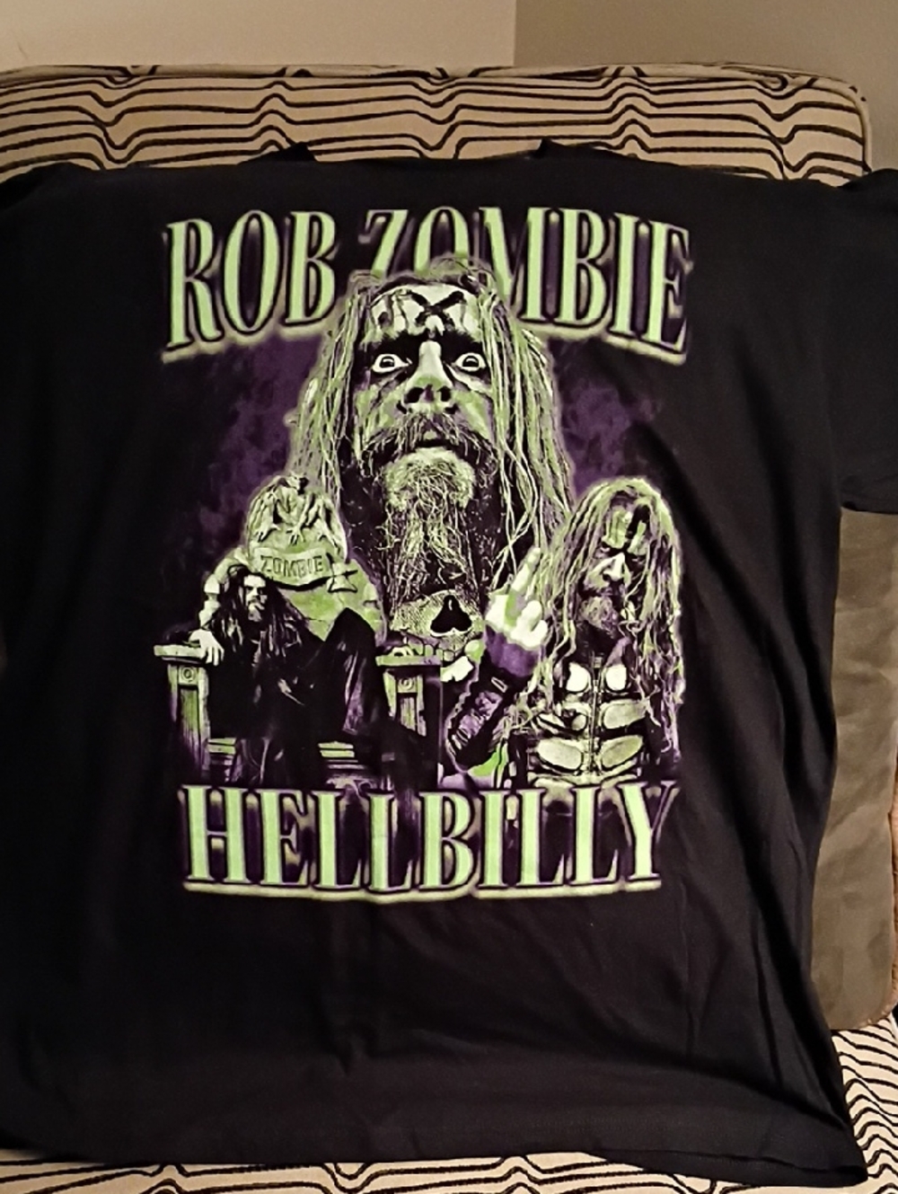 Rob zombie Black And Neon Green  Tour Shirt